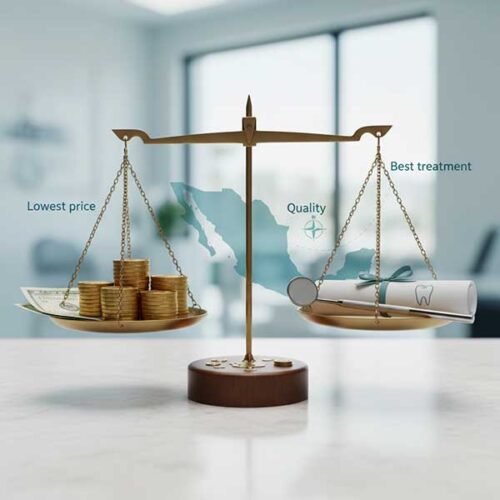 A scale to compare savings on dental cost.