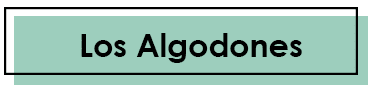 A green sign with the word algodon written in black.